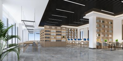 现代图书馆3D模型下载